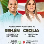 Cecilia Patrón y Renán Barrera se registran como candidatos en unidad por Yucatán