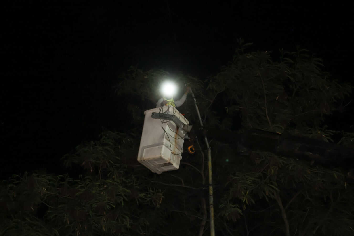 Luminarias LED en Ciudad Caucel avanzan con renovación de alumbrado